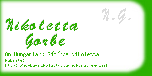 nikoletta gorbe business card