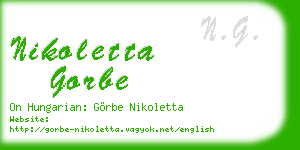 nikoletta gorbe business card